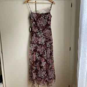 BCBG Max Azria Vintage 90s Floral MIDI Dress